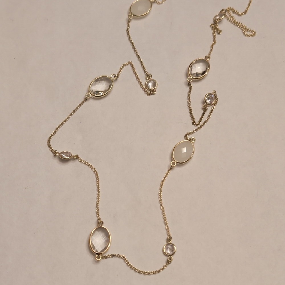 LOFT Gold Tone Necklace with Clear Accents